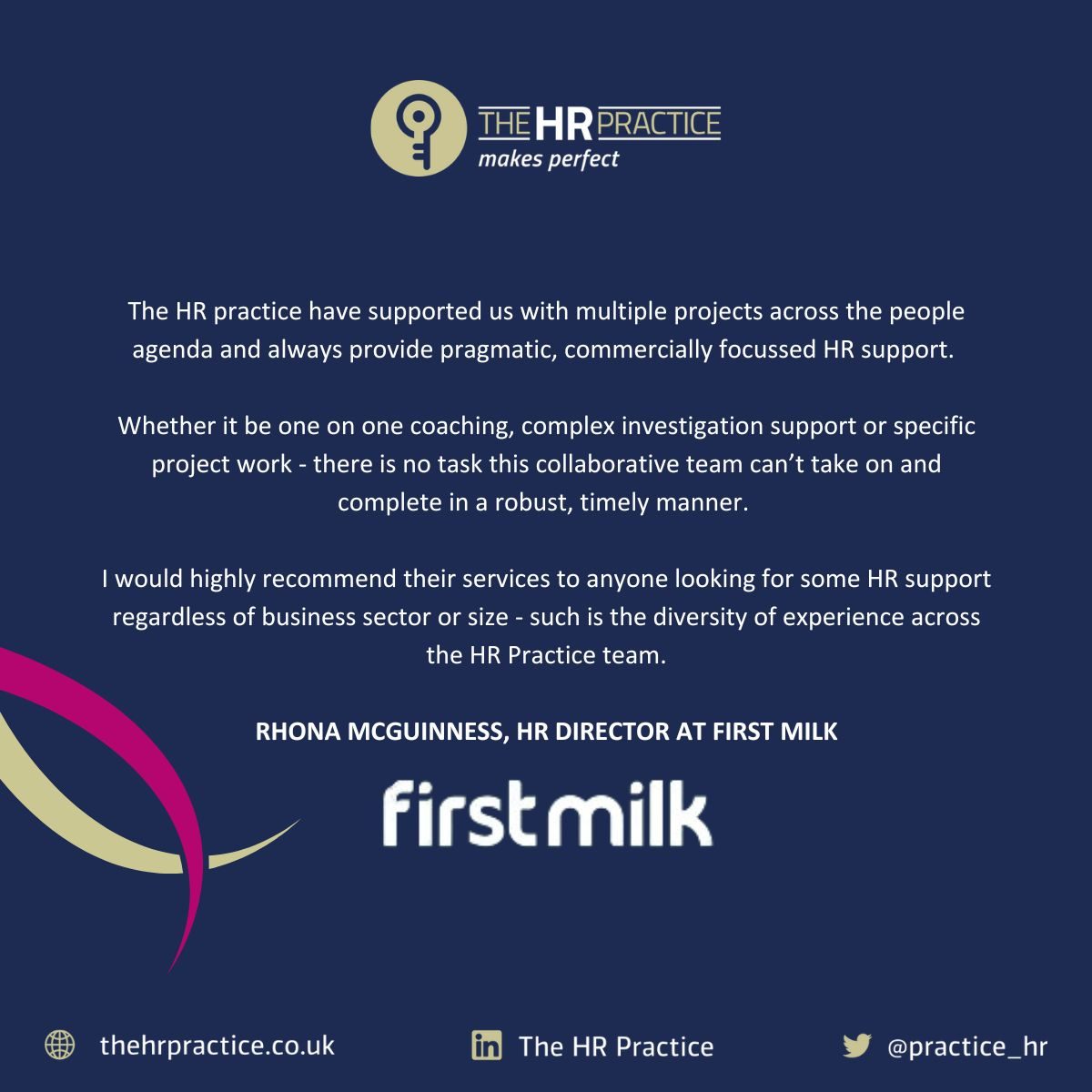 Client testimonial for The HR Practice