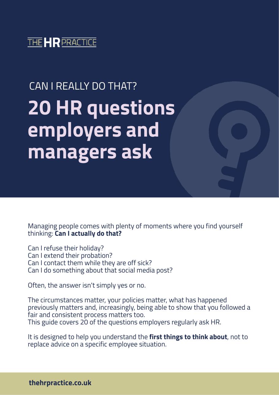 Can I Really Do That? 20 HR questions employers and managers ask cover