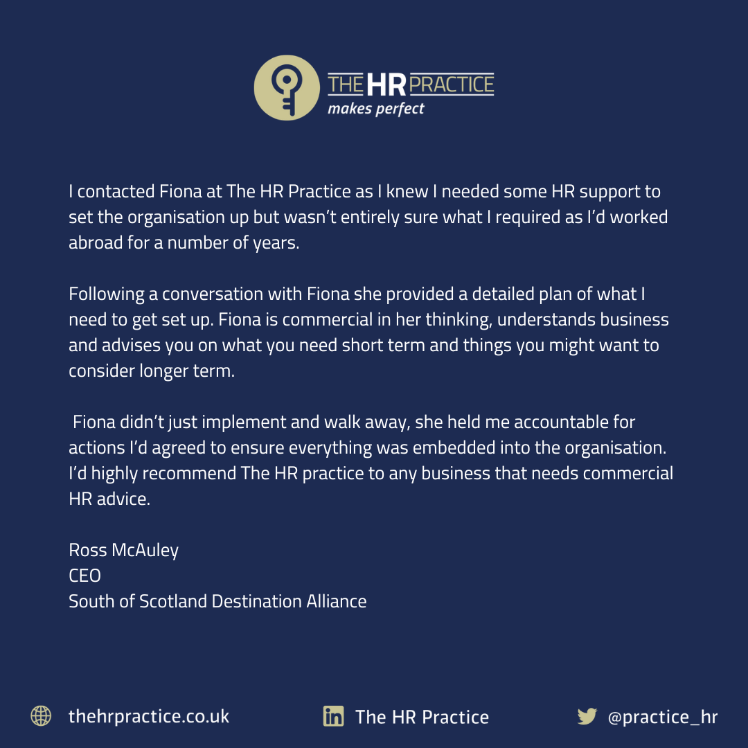 Client testimonial for The HR Practice