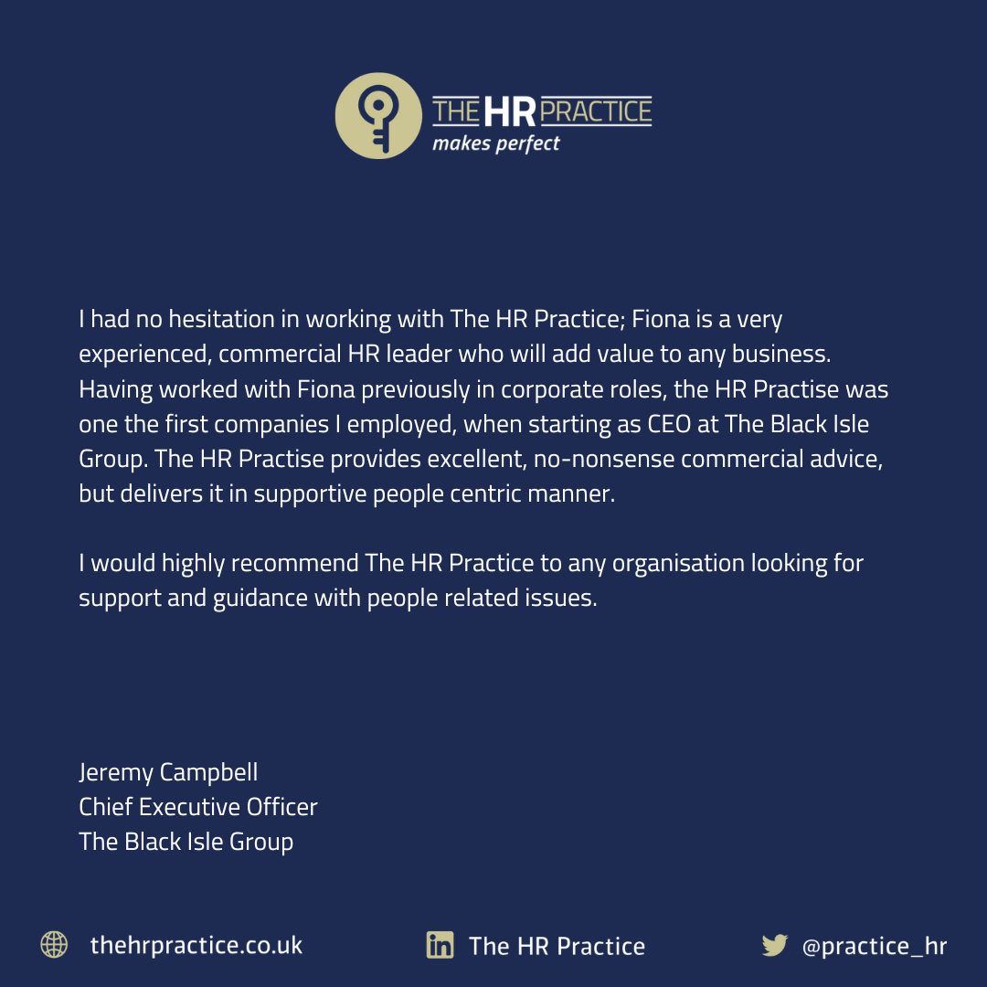 Client testimonial for The HR Practice