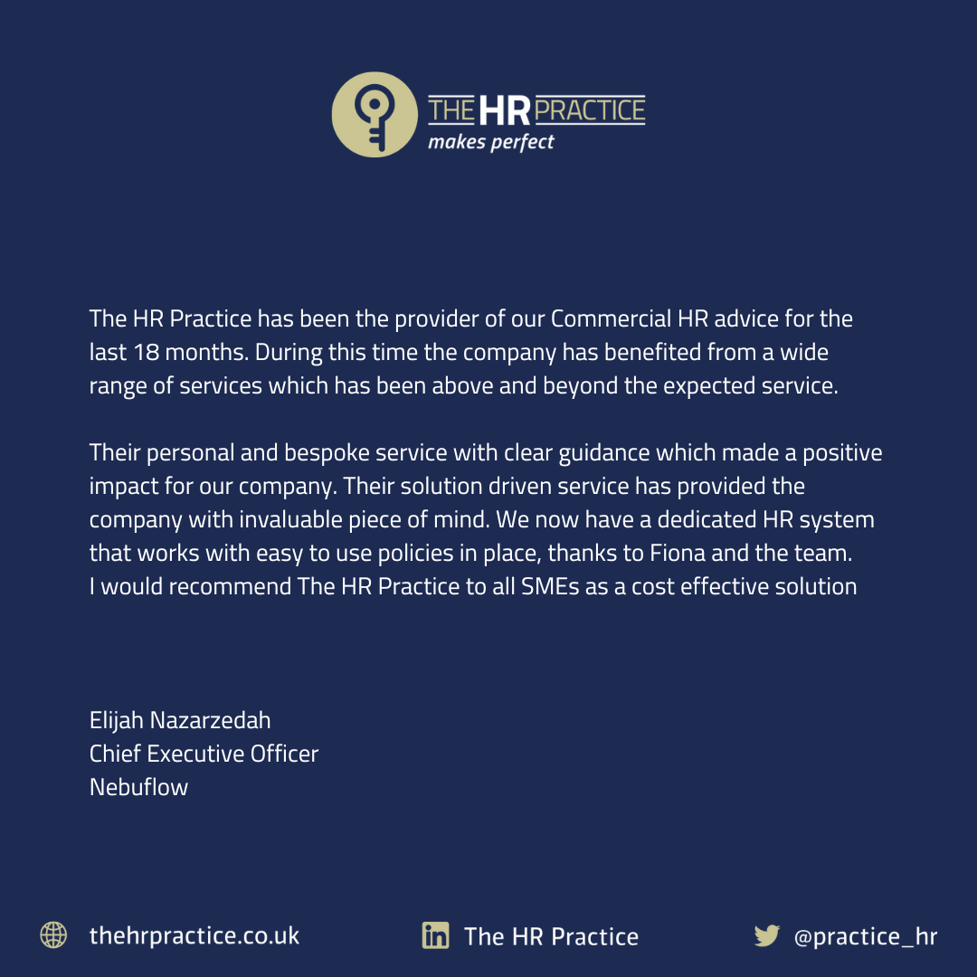 Client testimonial for The HR Practice