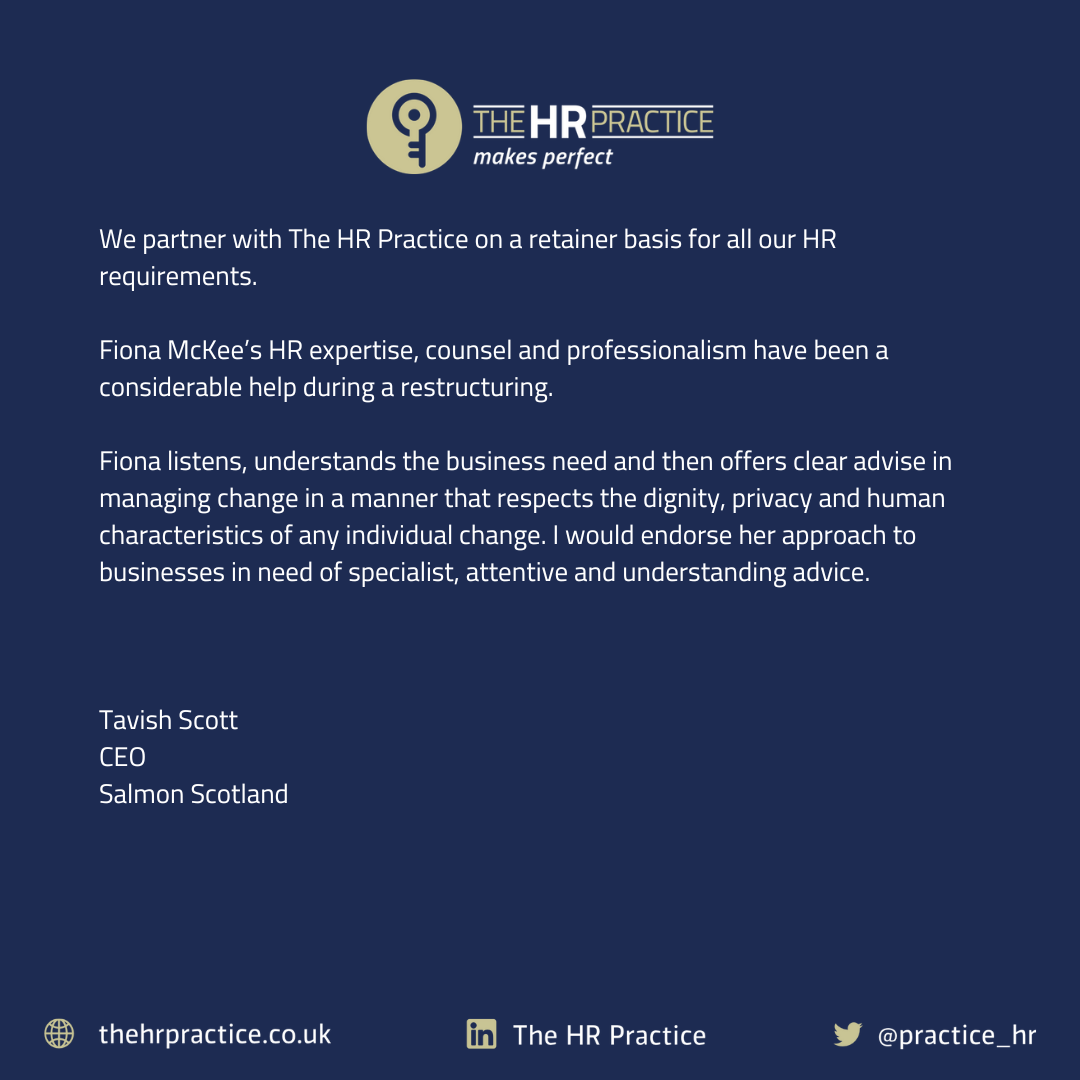 Client testimonial for The HR Practice