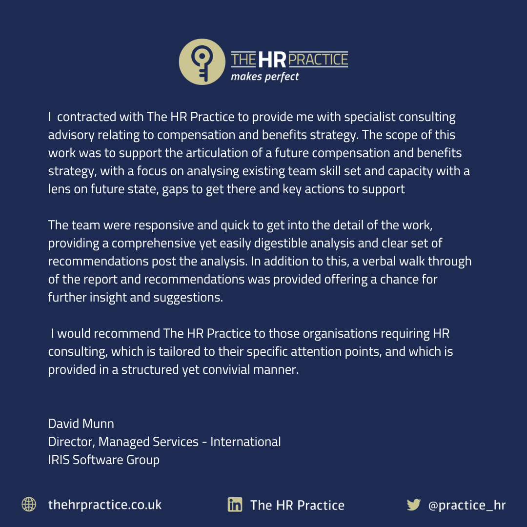 Client testimonial for The HR Practice