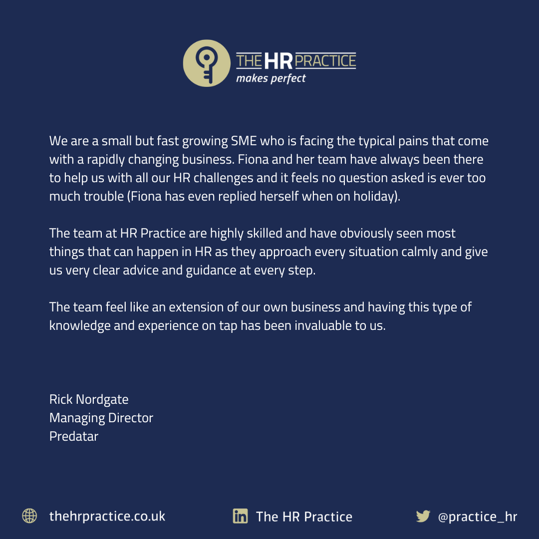 Client testimonial for The HR Practice